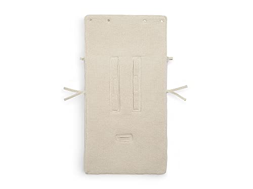 Jollein Fußsack Basic Knit Nougat - Für Babyschale Kinderautositz Gruppe 0+ und Kinderwagen - Für 3-Punkt- und 5-Punkt-Gurt - Strickmuster und Fleece Futter - Beige
