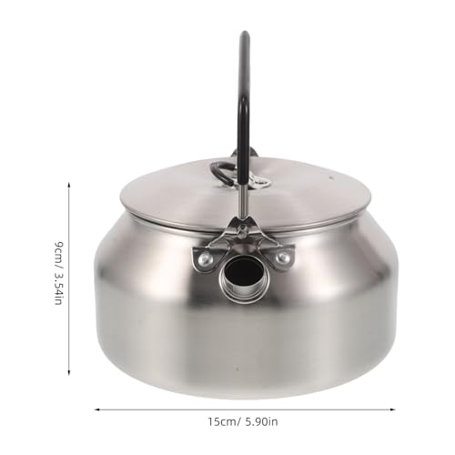 Bouilloire de camping acier inoxydable portable pour gaz et induction Abaodam