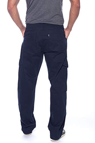 Calça Cargo Macaw Sarja 7657 Azul Marinho Cor:Azul;Tamanho:42