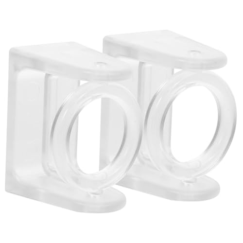 MUCKLILY 2pcs Self Adhesive Telescopic Rod Holder No Drill Curtain Pole Support Bracket for Bathroom Wardrobe and Curtains Material Easy Installation Nail Design