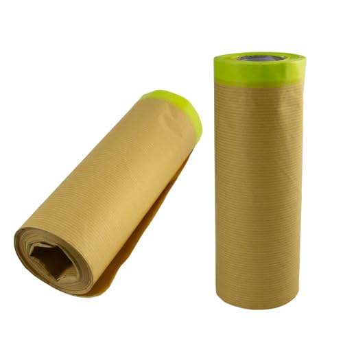 Image of 2PCS Paint Masking Paper, Painter's Tape and Drop Cloth, Automotive Paint Tape Roll, Various Paint Masking Papers for Car