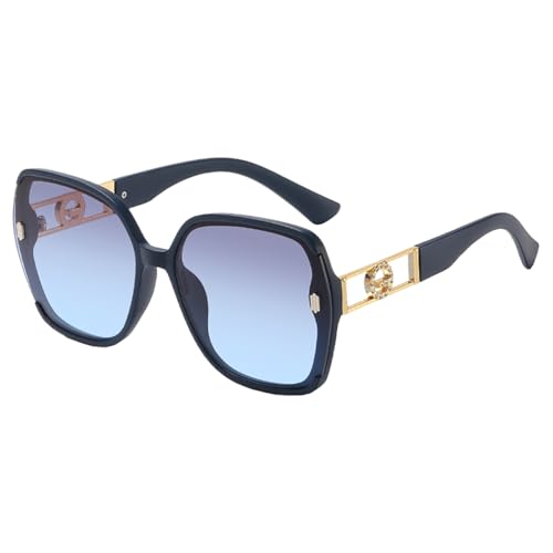 Sunlasses Polarizadas - Gafas De Sol Para Mujeres Con Bloqueo De Tendencia De Espejo UV400 Bloqueo | Gafas De Sol Rectangulares Para Mujeres Hombres | Gafas De Sol Rectangula, azul oscuro, Se référer