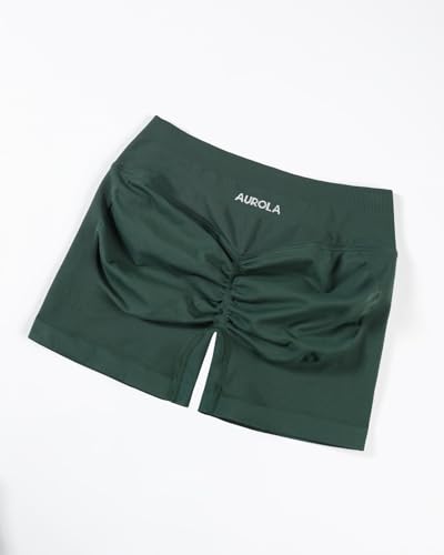 Image of AUROLA Influence Workout Shorts for Women,2.5 3.5 4.5 5.5 6.5 No Roll Up Squat Proof Scrunch Seamless Compression Gym Short