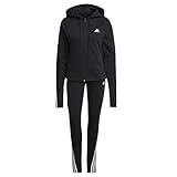 Integrierte Kapuze adidas Damen Cotton Energize Trainingsanzug, Black, S