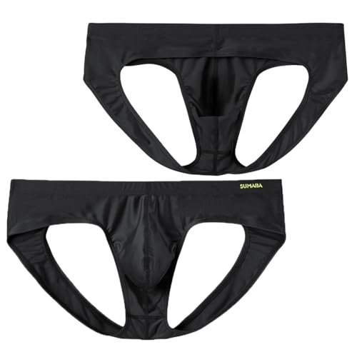JINSHI Men's Jockstrap Underwear Ice Silk Thong Low-Rise Stretch Tagless M L XL XXL XXXL2