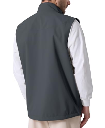 Image of Susclude Men's Quick Dry Lightweight Softshell Vest Windproof Sleeveless Jacket for Fishing Work Golf Hiking Casual Travel