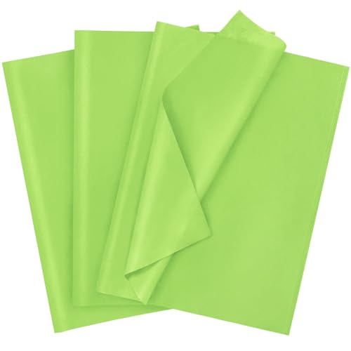 Image of 120 Sheets 20 inchX14 inch Lime Green Tissue Paper for Gift Bags Wrapping, Art Tissue Paper Bulk for Weddings Birthday Party Crafts Decoration