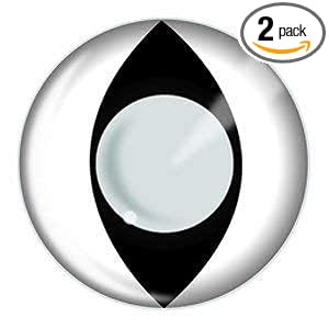 Oqvu White Cat Eye Party Color Contact Lens(Zero Power) With Lens Solution Without Power