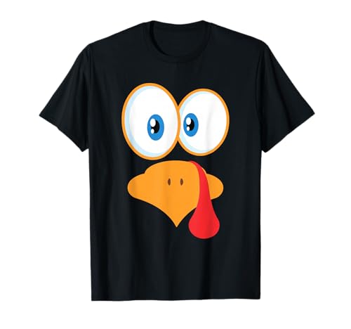 Turkey Face Thanksgiving Matching Family Costume Cute Kids T-Shirt
