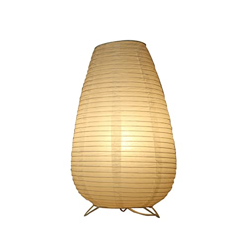 Kreative Reispapier Lampe,Papierlaterne Tischlampe,Retro Reispapier Laterne,Kreativ Minimalismus Nachttischlampe,Weiches Umgebungslicht Stehlampe,Nachttischlampe Dekoration für Hotel Kinder Wohnzimmer Cover