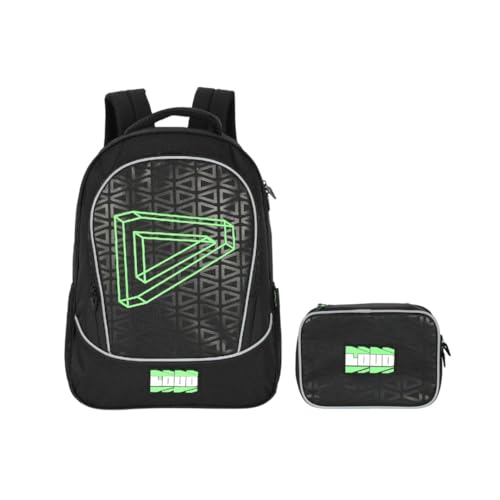 Kit Mochila de Costas e Estojo Box Retangular Loud MS50251LD (Verde)