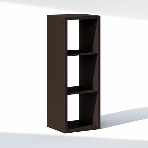 Image of Furinno Cubic Extra Thick 3-Cube Closet Organizers and Storage, Dark Oak | 14.6 x 16 x 44 in, Open Shelf Closet Storage, Closet Organizer, for Wardrobe, Bedroom, Living Room