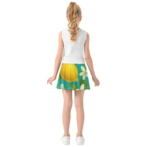 Pleated Girls' Shorts Athletic Skorts Toddlers Tennis Skirts Flowy Skort Vintage Bees Yellow Lemons Green 4t4