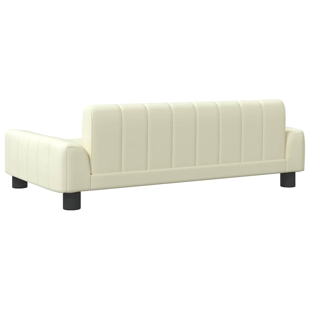 vidaXL Kindersofa, Couch für Kinder, Kindercouch mit runden Kanten, Kindersessel Minisofa Polstersofa Kindermöbel Sofa Kinderzimmer, Creme Kunstleder