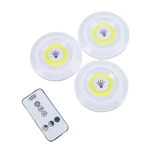 Zextixy Adhesive LED Light with Remote Control Set of 3| 1W LED Puck Lights Dimmable Wireless Under Cabinet Lighting Touch Sensor Control Night Lamp for Cabinet Wall| Kitchen Closet Illumination-1PCS