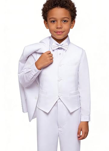 Image of Boys Suit for Kids Formal Slim Fit Tuxedo Suits Ring Bearer Outfit