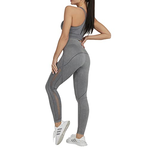 JULY'S SONG Conjunto Yoga Ropa Mujer 6 Piezas Seamless Sujetador Deportivo Mujer y Leggings Cintura Alta Elásticos Verano Fitness Deporte Chándales para Gimnasia, Yoga, Jogging Cover