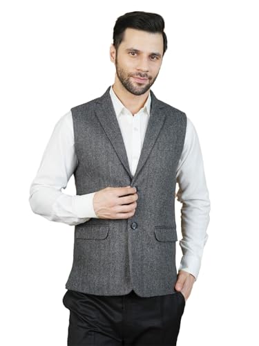 Image of WINTAGE Mens Tweed Wool Nehru Jacket