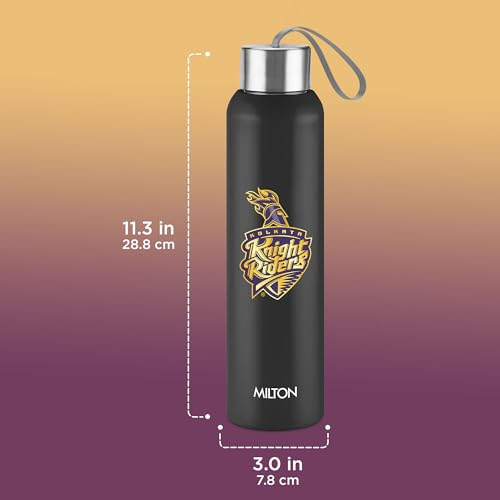 Image of Milton Sports Steel Halo 900 | KKR Official Drinkware Partner | Limited Edition Kolkata Knight Riders Water Bottle | PU Insulated I Leak Proof | Designed for Cricket Lovers | 600 ml | Black