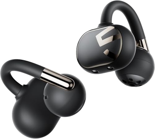 SOUNDPEATS Clip1 Open Ear Earbuds Premium Dolby Audio & Hi-Res Clip on Headphones Bluetooth 5.4 Wireless Earphones with AI ENC Noise Cancellation LDAC 40H Playtime IPX5 (black)