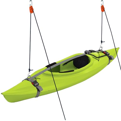 Tie Boss Kayak Hanger Cargo Ceiling Storage Overhead Storage Watercraft Garage Storage Hoist System.