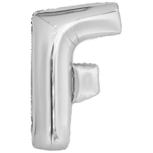 Amscan 9909555 9909555-Argento Lettera F SuperShape Foil Balloon-43, Argento