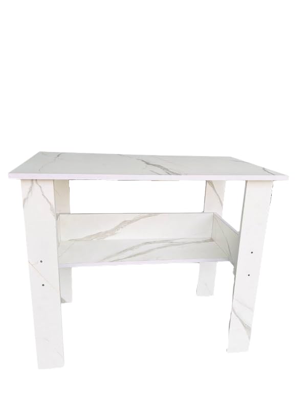 Image of SBF Furniture Engineered Wood Computer Desk with One Tier Shelves Laptop Study Table for Office Home Workstation Writing Modern Desk (ST-004 /90 x 50 x 77 cm) (WhiteMarble) DIY(Do-It-Yourself)