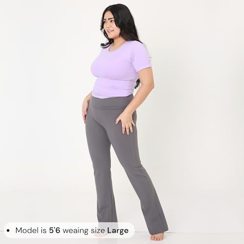 Image of Terractive Cuddle Flares for Women | TerraSoft Ultra Soft, Super Stretchy & Sweat-Wicking Flare Pants | High-Waist Tummy Tuck Workout & Lounge Pants
