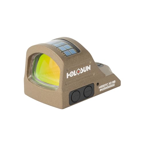 Image of HOLOSUN 407C /507C-X2 Series, 2 MOA Dot, 32 MOA Circle Dot Options, 7075 Aluminum, Open, Solar, Shake Awake, RMR Footprint (Red, Green Reticle) (Black, Burnt Bronze)