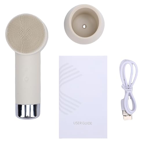 Generic Cepillo de Limpieza Facial Depurador Facial Recargable 2 en 1 Limpiador Vibratorio Eléctrico con Cabezal de Masaje Térmico para Consumidores Estudiantes (KD307A)