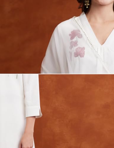 Image of Amazon Brand - Myx Women's Cotton Embroidered Kurta Set with Dupatta (Available in Plus Sizes)