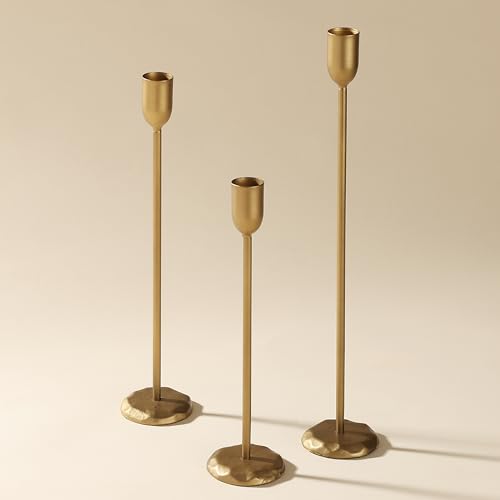 Perfnique Brass Candlestick Holders Set of...