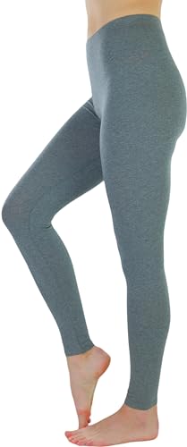 Image of ToBeInStyle Women's Skinny Fit Cotton Full Length Leggings Tights - Regular and Plus Sizes