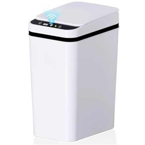 Bote de basura para baño inteligente automático de 12L color blanco