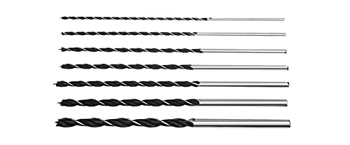 Juego 7 piezas brocas madera 12" 300mm extra largas miniatura 3
