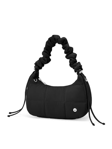 Image of WESTBRONCO Small Puffer Shoulder Bag, Quilted Crescent Crossbody Bags for Women Nylon Daily Purse, Womens Puffy Handbags