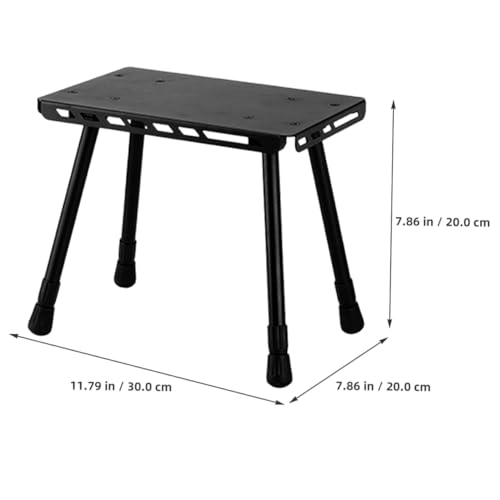 Table de camping pliante portable VILLCASE en métal noir robuste et compacte - 4