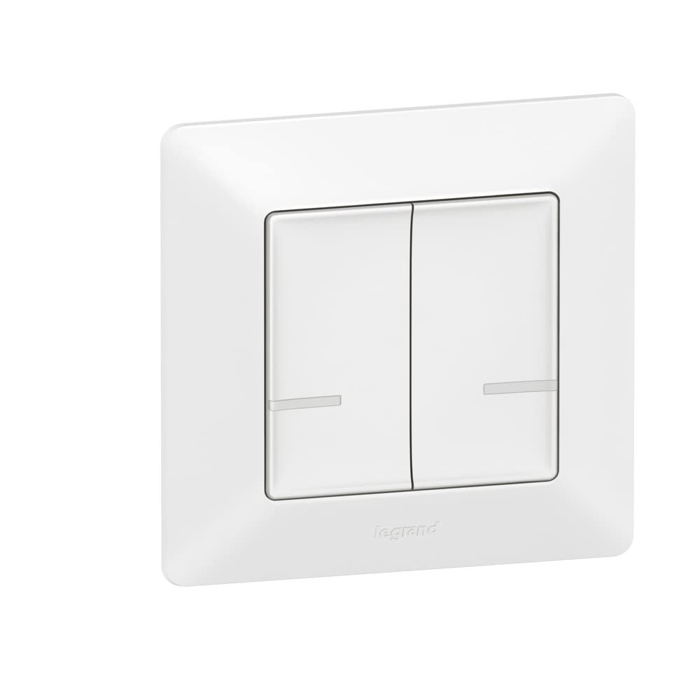 LEGRAND, Valena Life with Netatmo 752187 - Transmisor de pared inalámbrico (2 levas de conmutación, para interruptor de luz y tomas de corriente, control local o mediante aplicación o asistente de voz