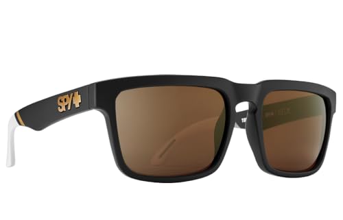 Spy+ Helm Matte Black White - Happy Bronze Gold Mirror - Lunettes de soleil - Taille M-L, Unisexe - Adulte