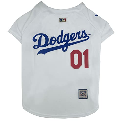 MLB Los Angeles Dodgers Vintage Throwback Jersey for Dogs & Cats in Team Color. Comfortable Polycotton Material, Extra Large