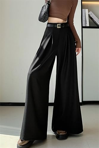 Betusline Women's Wide Leg Palazzo Suit Pants Loose Fit High Waisted Business Casual Trousers4