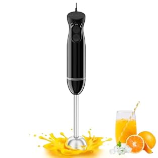 Adjustable Speed: 300W hand blender motor with 2-speed control. Easier to operate, speed up food preparation and give you a unique cooking experience. High Quality Stainless Steel Blade: The sharp double-edged knife is made of 304 stainless steel, fo...