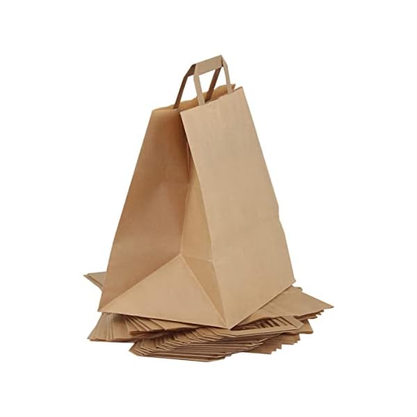 25 Stück Papiertragetaschen 18+8 x 22 cm Papiertüten | Geschenktüten Papier Geschenktüte Kraftpapier Tüten | Kleine… – Bild 3