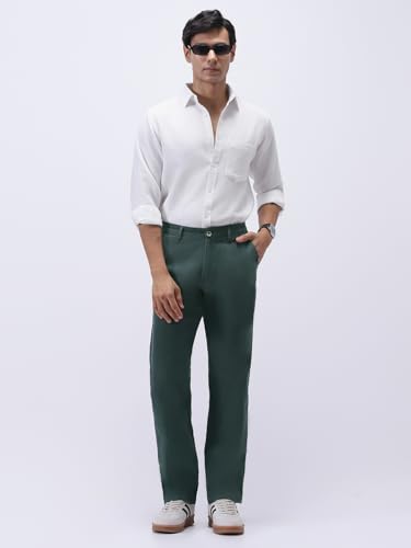 Image of Urbano Fashion Men's Regular Fit Mid Rise Cotton Casual Chinos Trousers Stretch