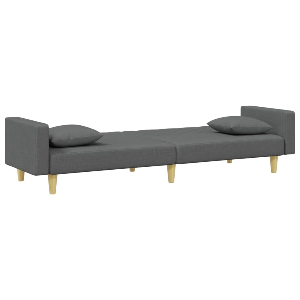 Homgoday Sofá Cama de 2 plazas con Almohadas y Taburete Tela Gris Oscuro, Sillones de Televisión, Sofás de Descanso Relax, Sofas De Salon, Hogar Sofa Muebles，Asientos Tapizados para Salón