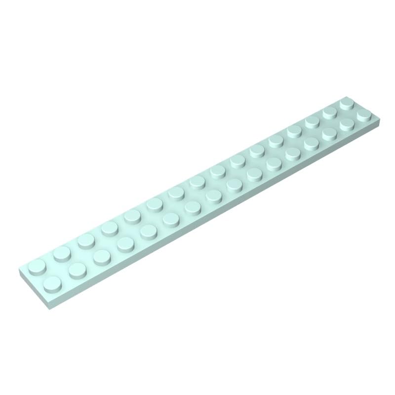 4282 Foundation Plate Plate 2x16 10 Pieces GDS-517 Compatible with Lego Building Blocks Color:Light Aqua โ image 1