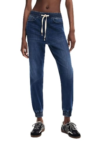 Desigual Pantalón Vaquero Largo para Mujer Jeans, Azul, XS