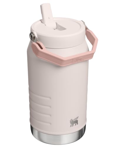Image of STANLEY IceFlow Flip Straw 2.0 Jug, 64 oz, Rose Quartz | Easy Carry Handle | Twist On Lid and Flip Up Straw | Leakproof Water Bottle | Insulated Stainless Steel | BPA-Free
