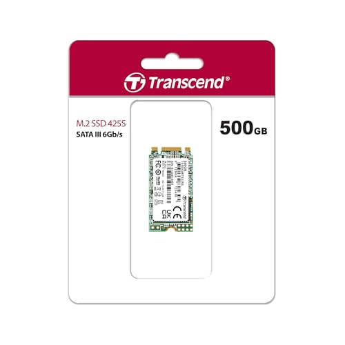 Image of Transcend 500GB M.2 SSD 425S SATA III 6Gb /s M.2 2242 42mm SSD SLC caching and LDPC ECC Mechanism Read /Write Speed up to 530 /480 MB /s - TS500GMTS425S