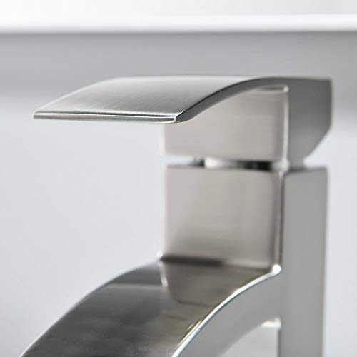 VCCUCINE Modern Contemporary Brushed Nickel 12.52" Tall Bathroom Vessel Sink Faucet, Single Handle Stainless Steel Sink Faucet - Thumbnail 6